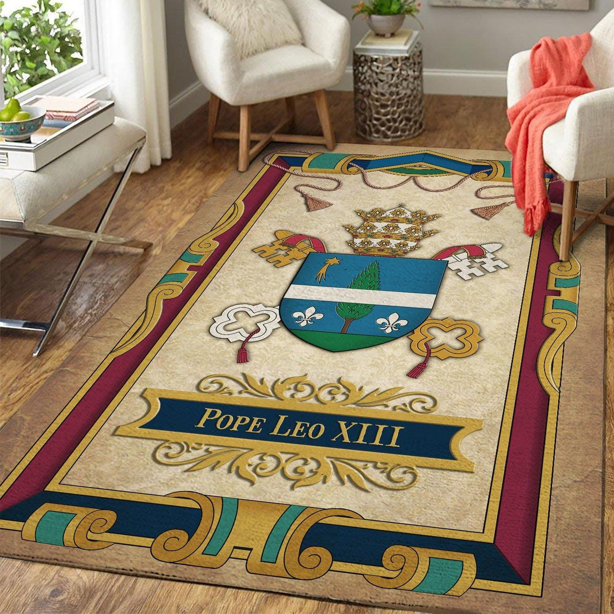 Coat Of Arms Of Pope Leo XIII Rug - DucG