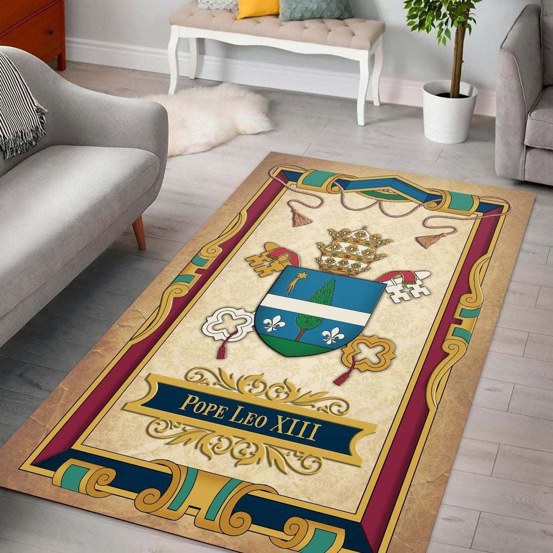 Coat Of Arms Of Pope Leo XIII Rug - DucG