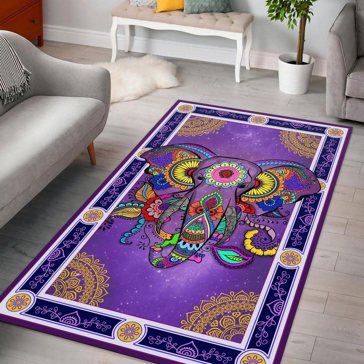 Mandala Elephant Rug - DucG
