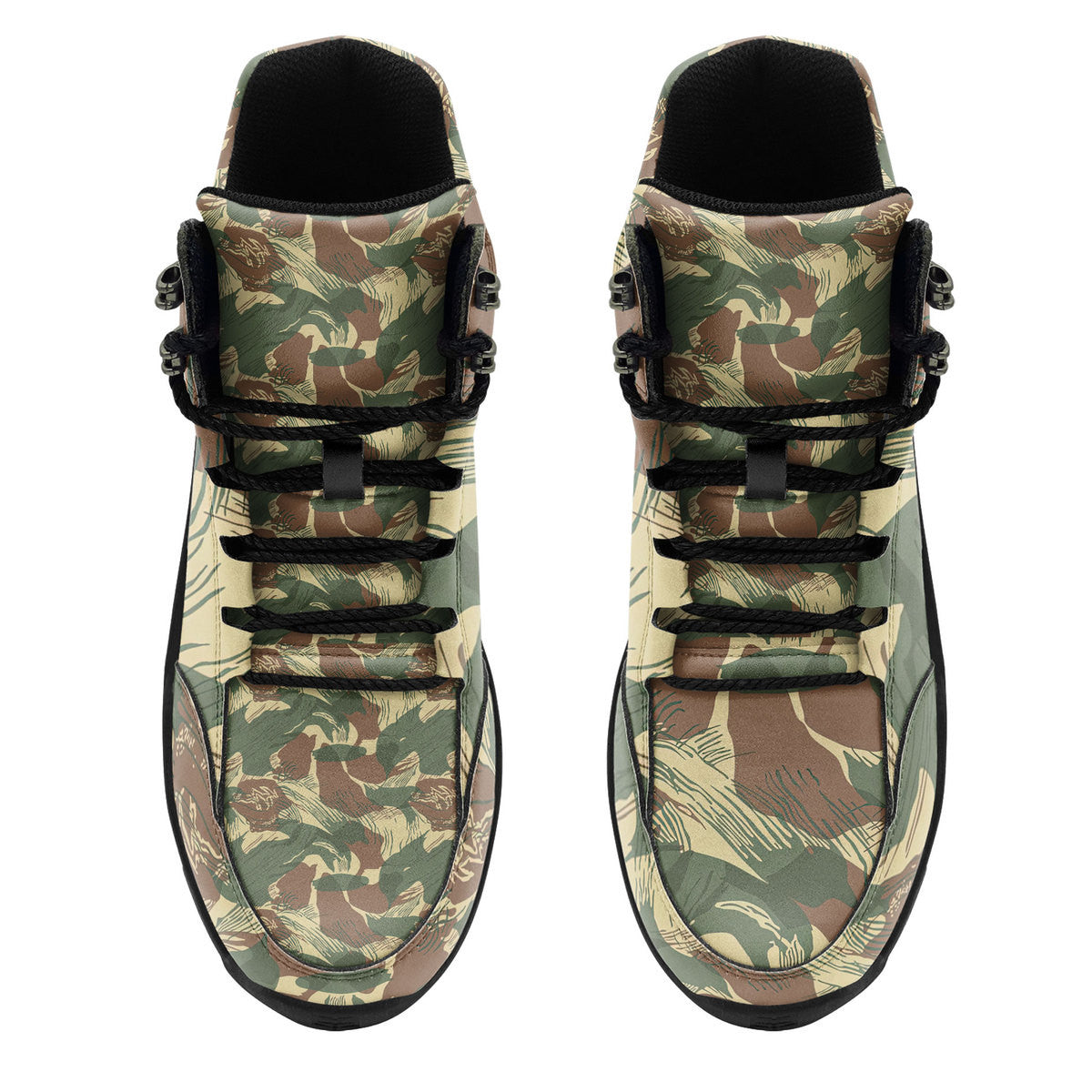 Rhodesian Brushstroke Rhodesian Security Forces 1965 Camo Pattern Hiking Shoes