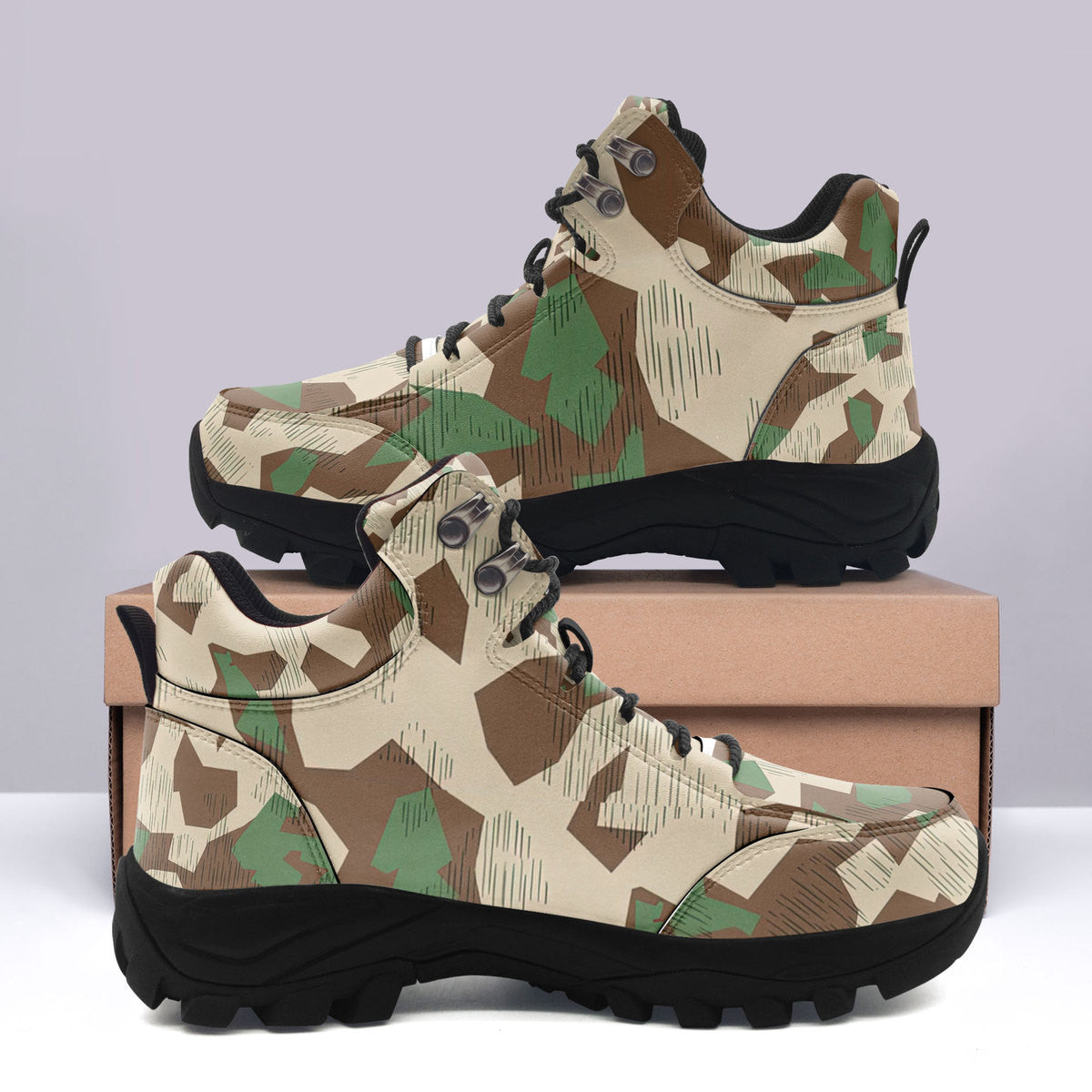 YMskinss Splittertarnmuster Buntfarbenmuster Colour Pattern Hiking Shoes