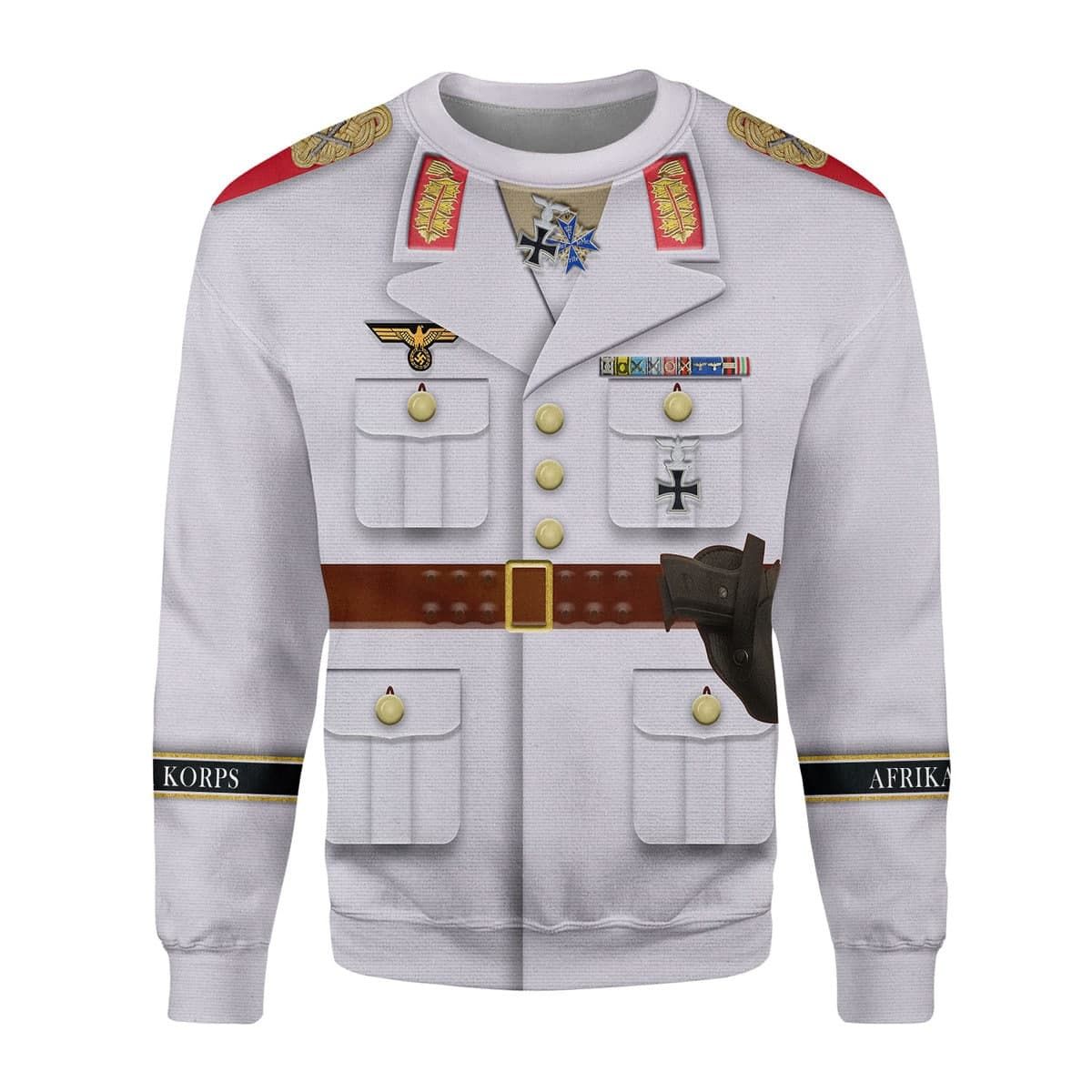 YMskins Erwin Rommel WWII German Soldier Costume Hoodie Sweatshirt T-Shirt Tracksuit