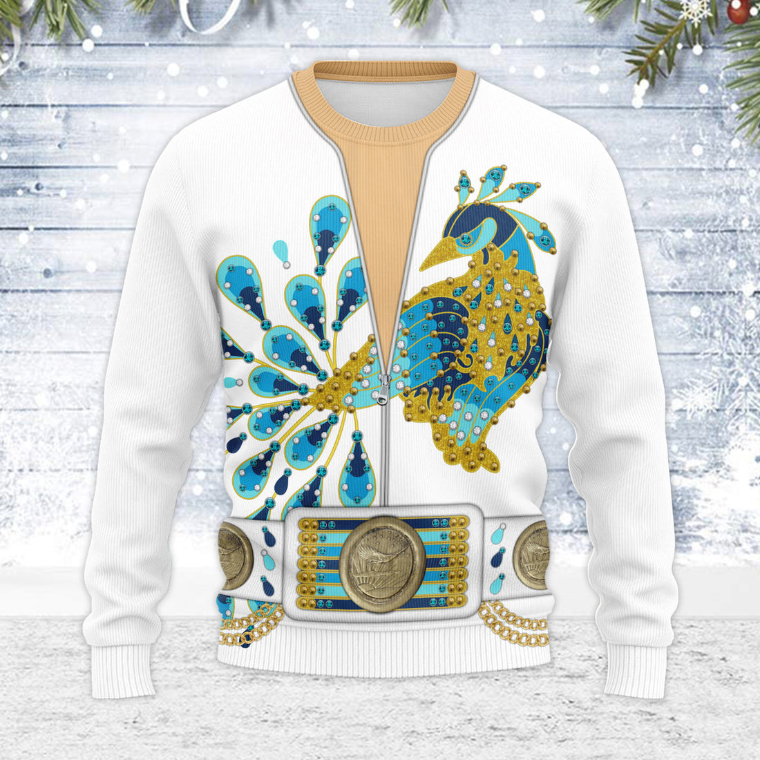 MakerHuman Elvis The Peacock Christmas Wool Sweater