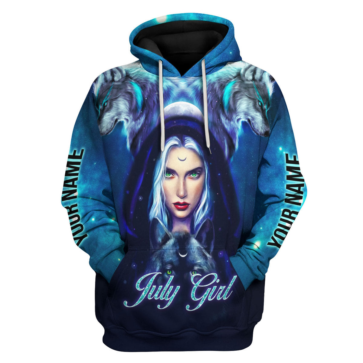 YMskins Personalized Hoodie July Girl I Don't Care All Over Printed