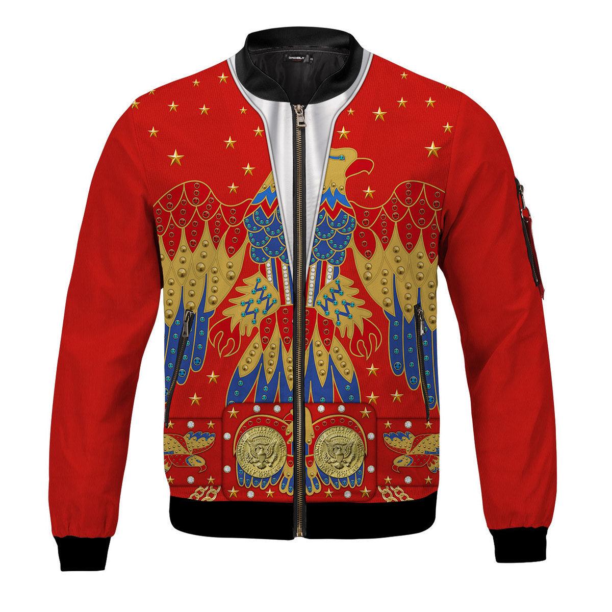 Gearhomie Elvis Eagle Red Bomber Jacket - Gearhomie.com