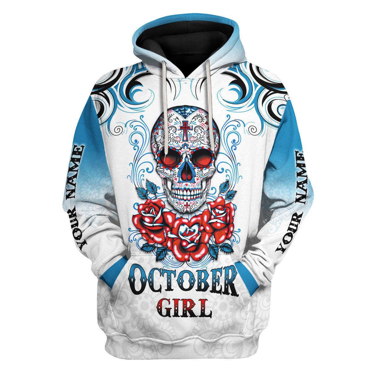 YMskins Personalized Hoodie October Girl All Over Printed