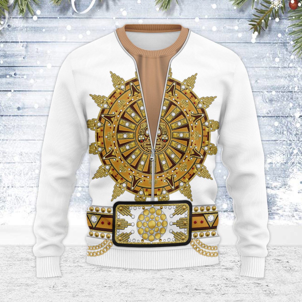 MakerHuman Elvis Sun Dial Christmas Wool Sweater