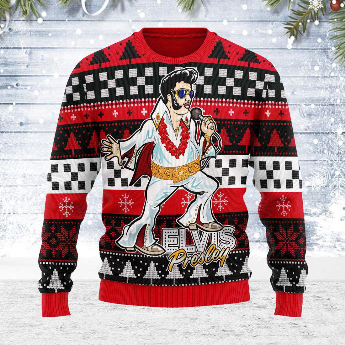 Gearhomie Elvis Fatley Meme Christmas Ugly Sweater - Gearhomie.com