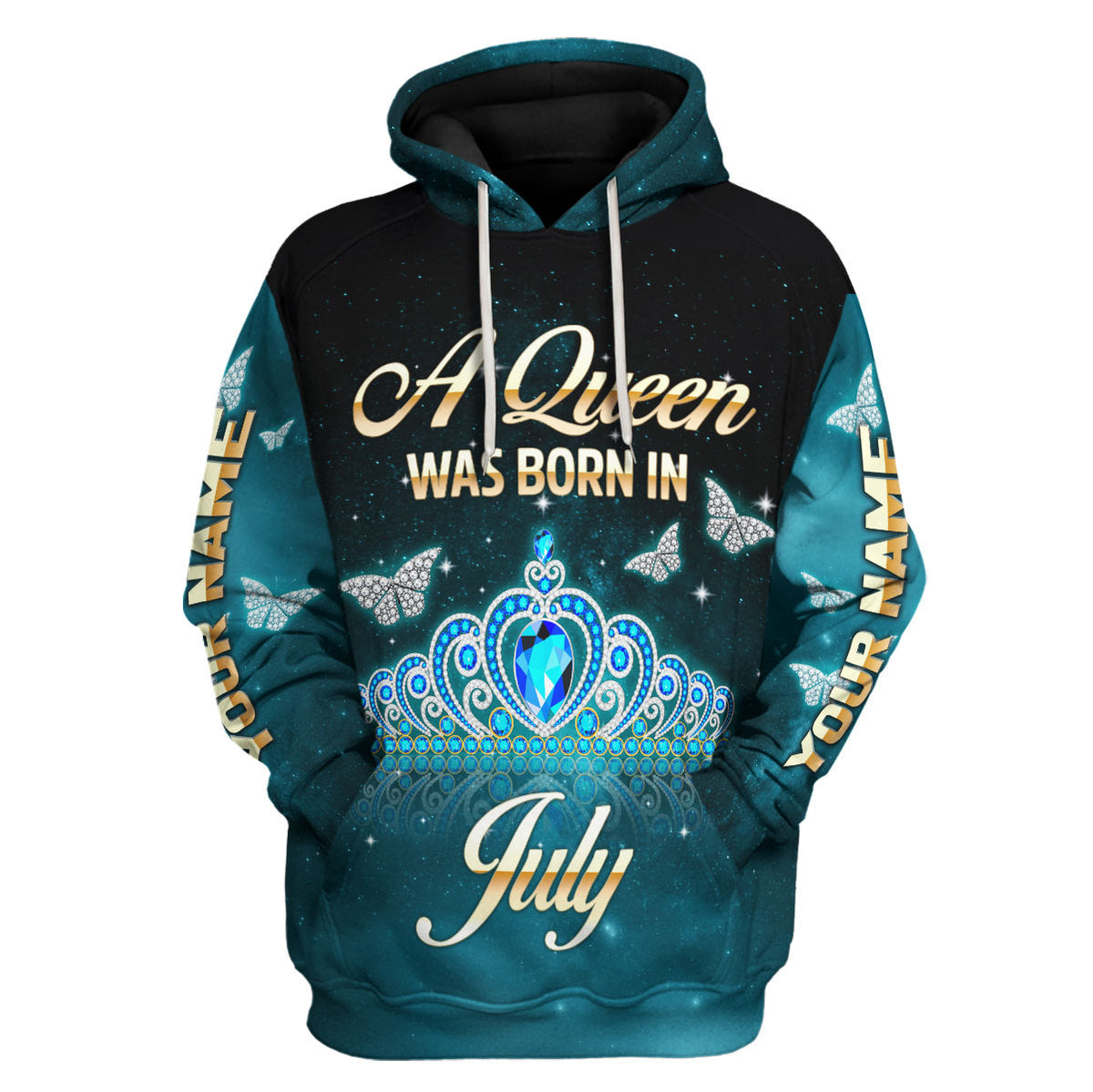 YMskins Personalized Hoodie July Girl All Over Printed