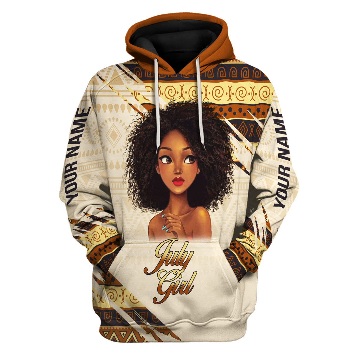 YMskins Personalized Hoodie July Girl All Over Printed