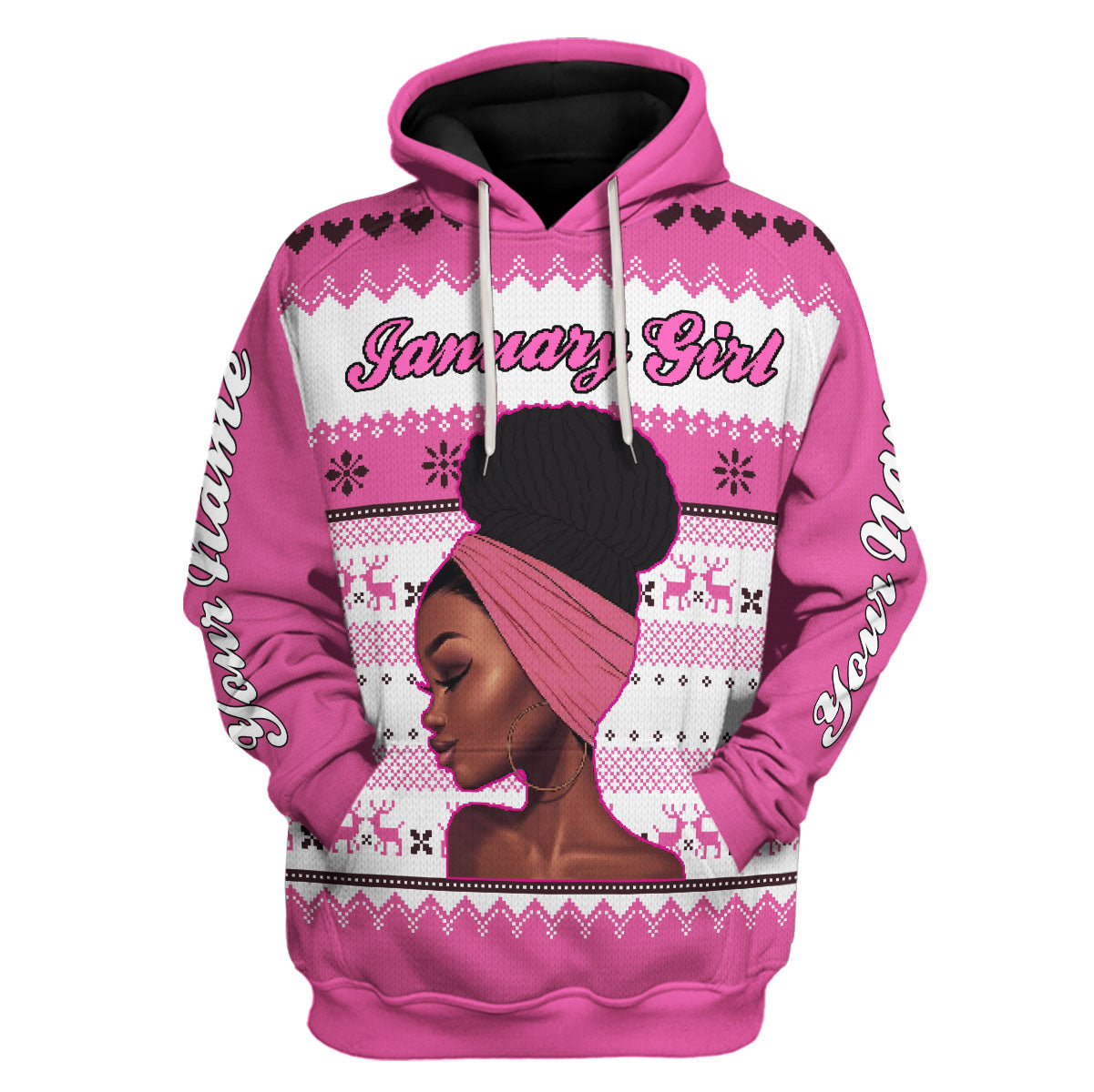 YMskins Personalized Hoodie January Girl All Over Printed