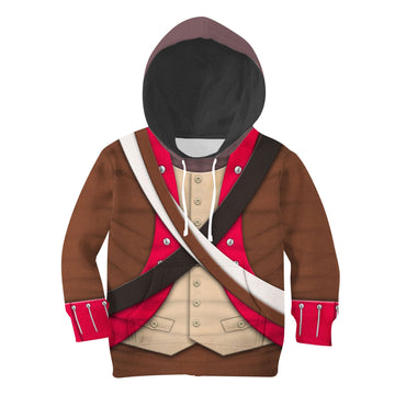Kid American Infantry-6th Continental Regiment-1776-1783 Cosplay Kid Hoodie Sweatshirt T-Shirt