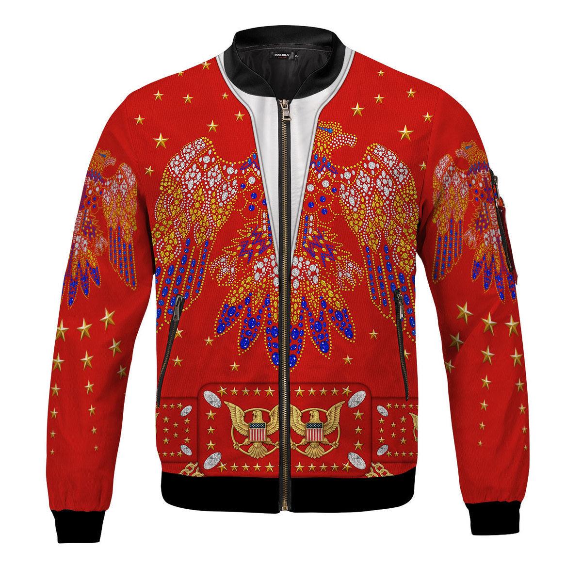 Gearhomie Elvis Eagle Red Bomber Jacket - Gearhomie.com