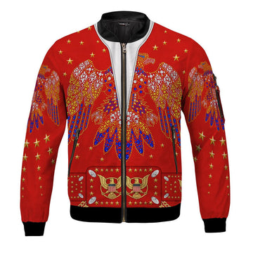 Gearhomie Elvis Eagle Red Bomber Jacket - Gearhomie.com