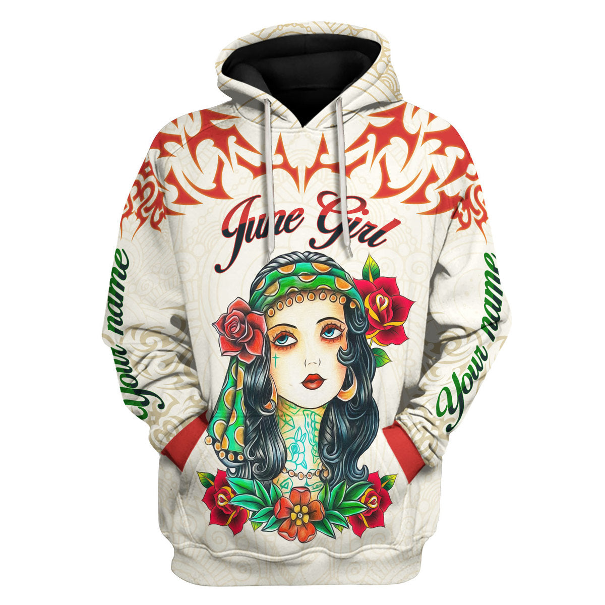 YMskins Personalized Hoodie June Girl I Do What I Want All Over Printed