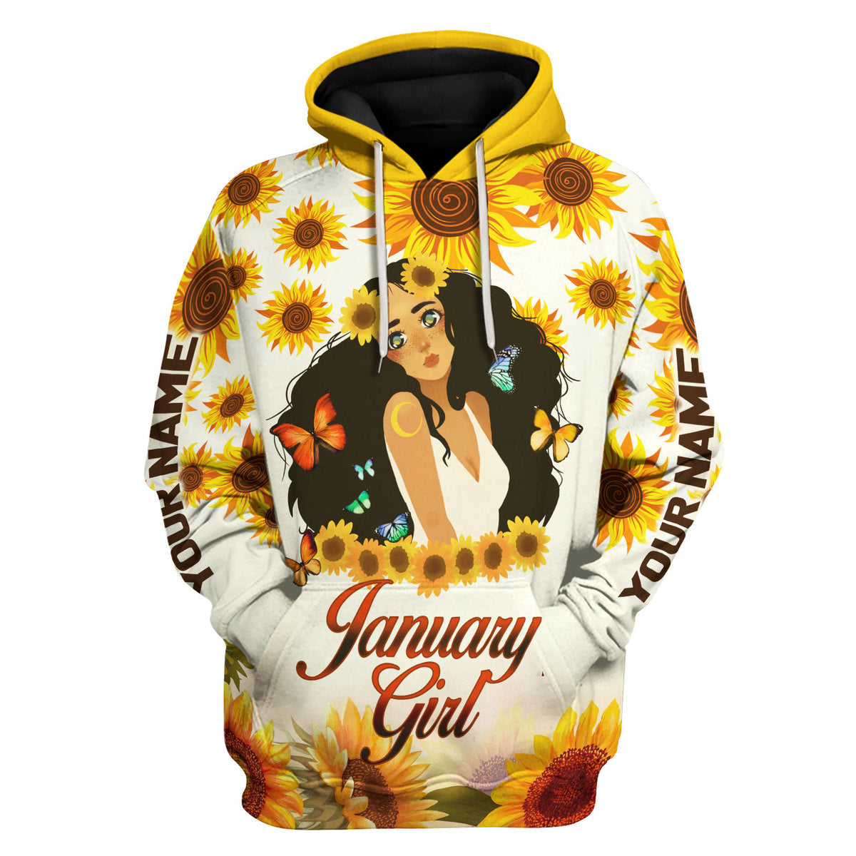 YMskins Personalized Hoodie January Girl All Over Printed