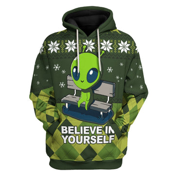 YMskins Tops Pullover Sweatshirt Believe In Yourself Alien 3D Apparel