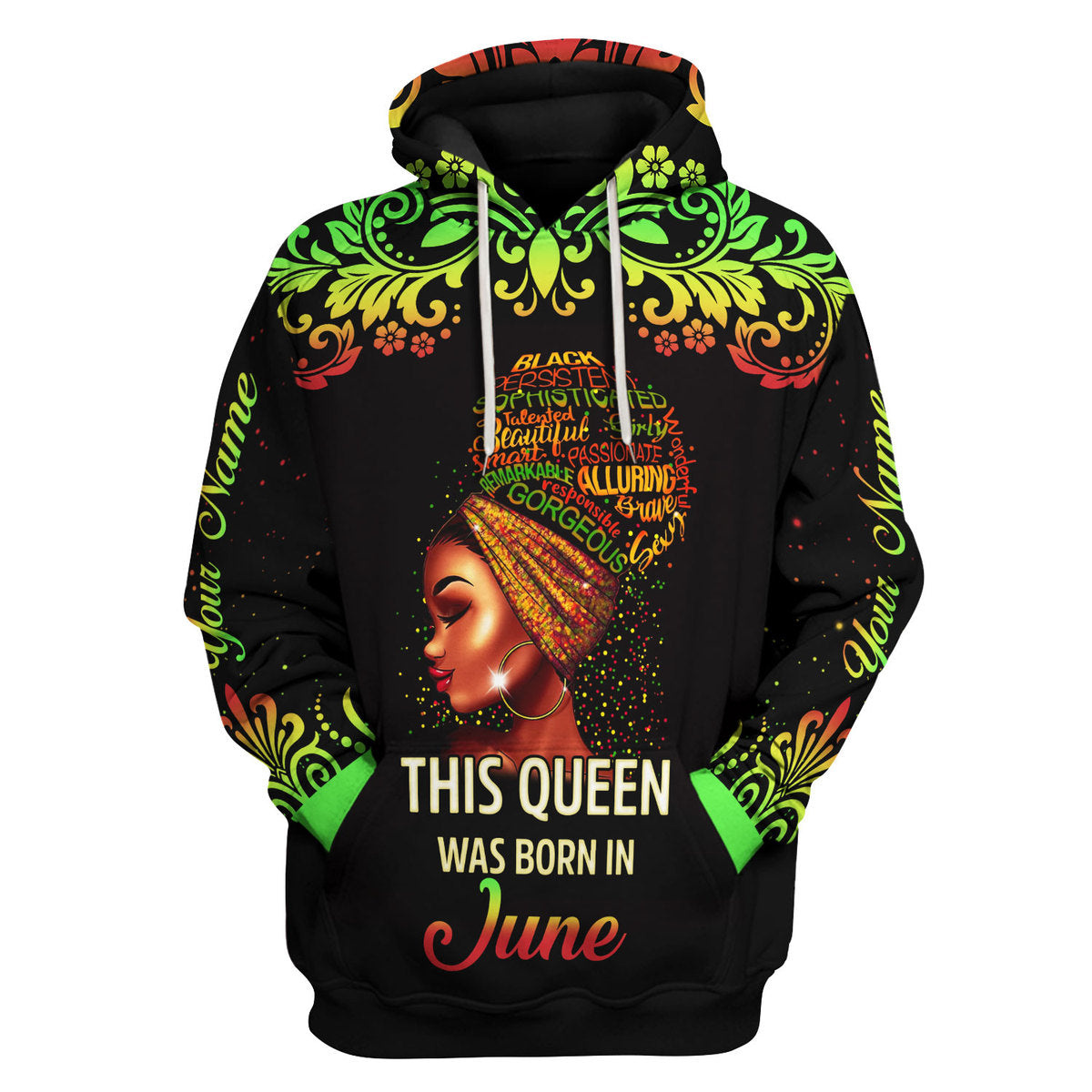 YMskins Personalized Hoodie June Girl I Am 100% Me All Over Printed