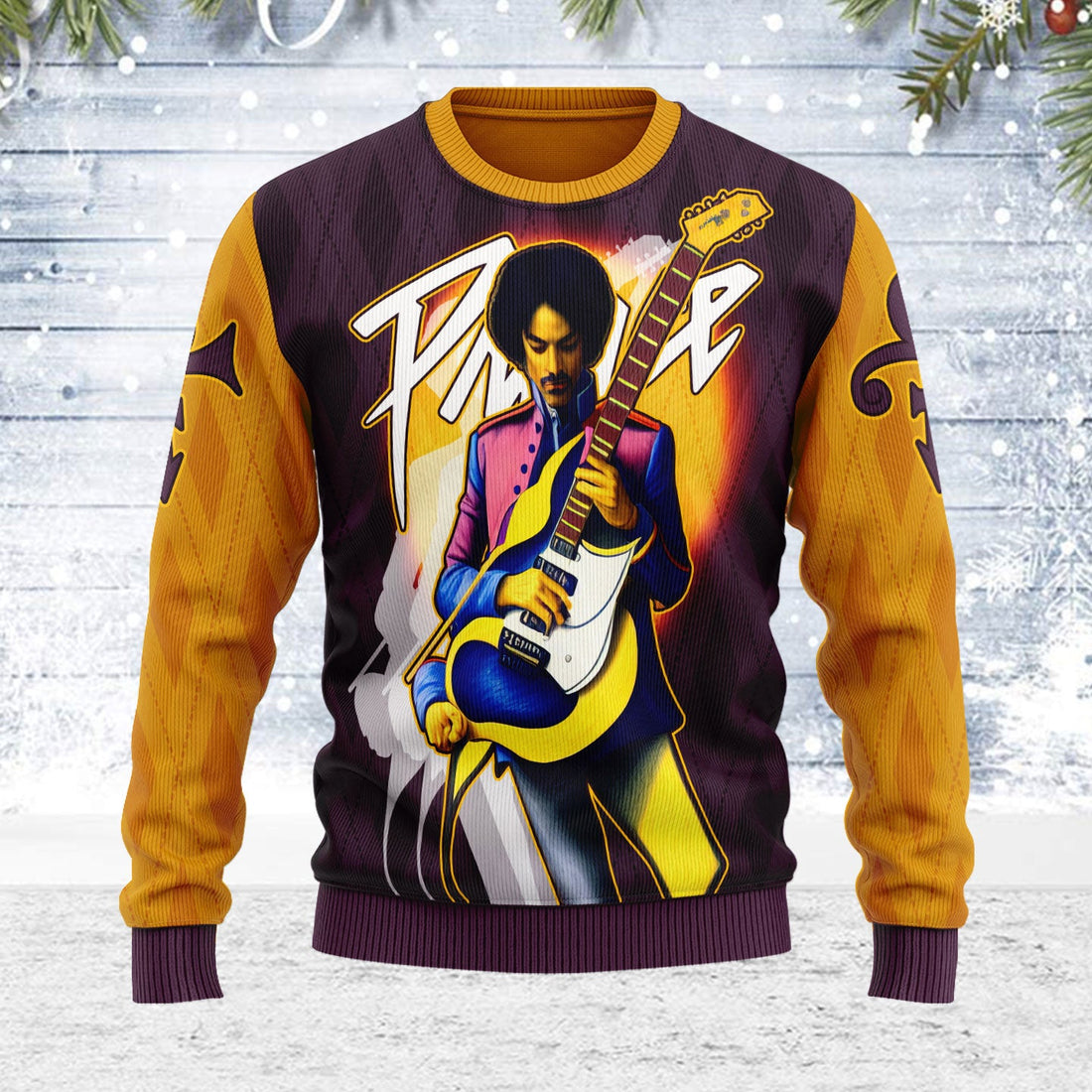 Portrait Modern Abstract Painting Prince Christmas Wool Sweater