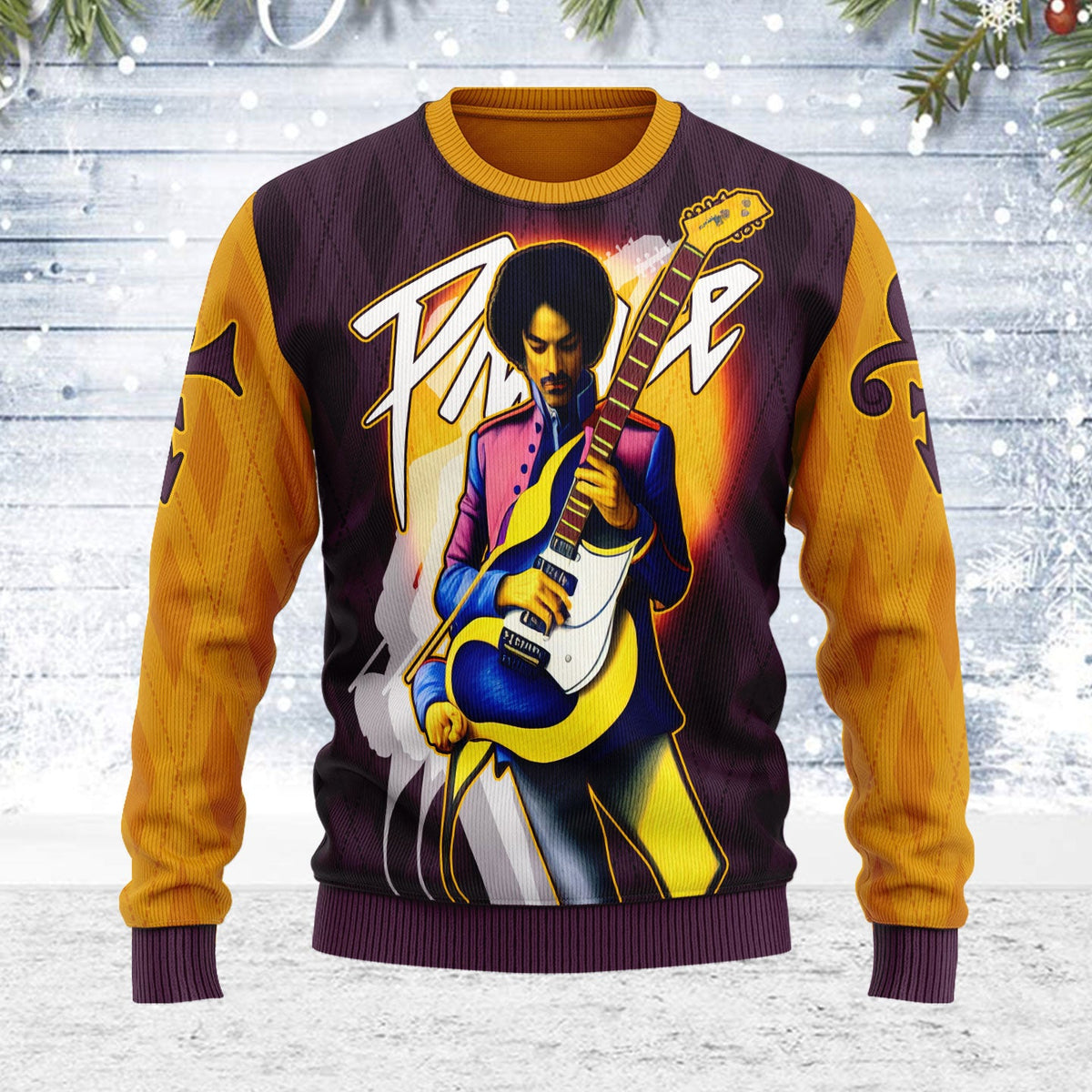 Portrait Modern Abstract Painting Prince Christmas Wool Sweater