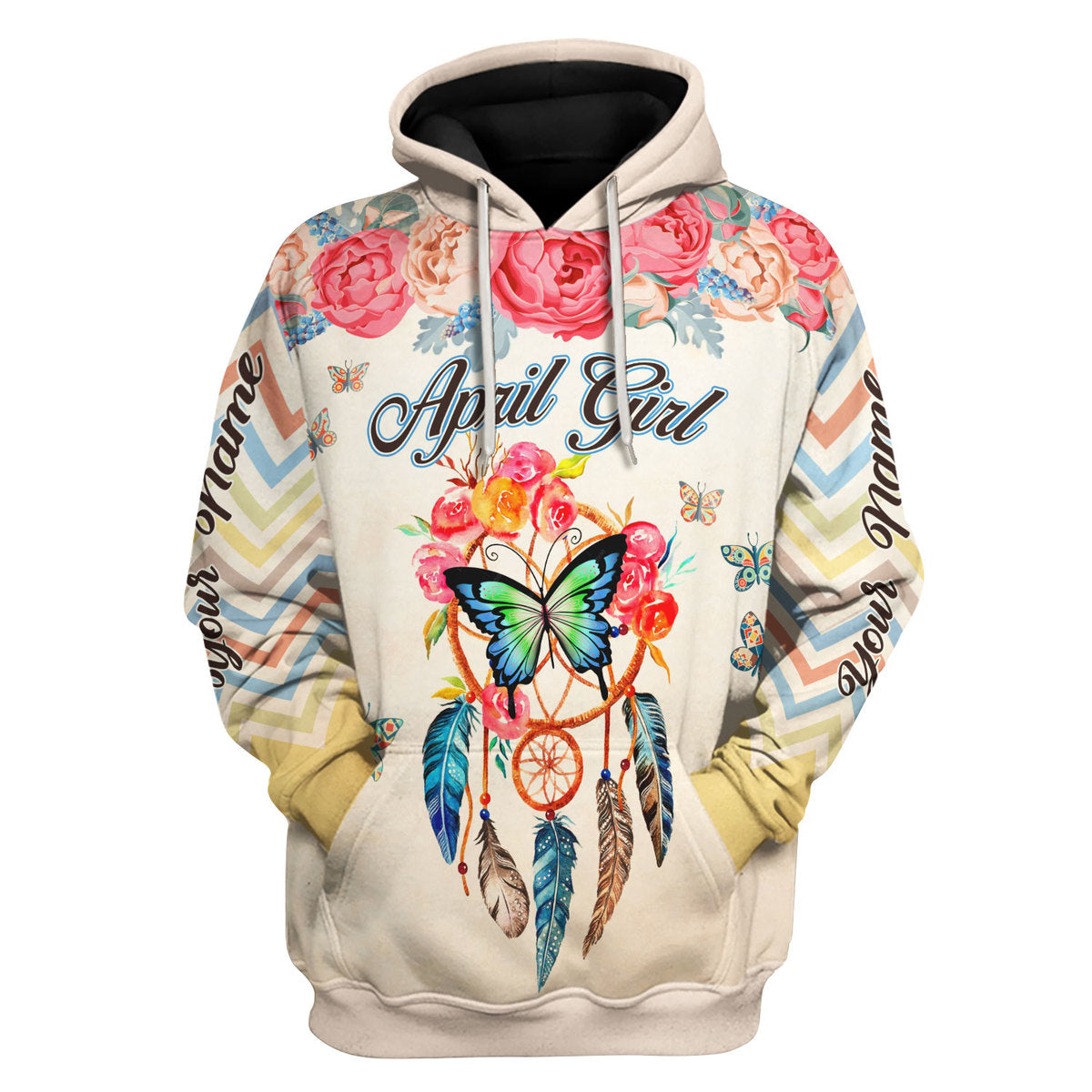 YMskins Personalized Hoodie April Girl All Over Printed
