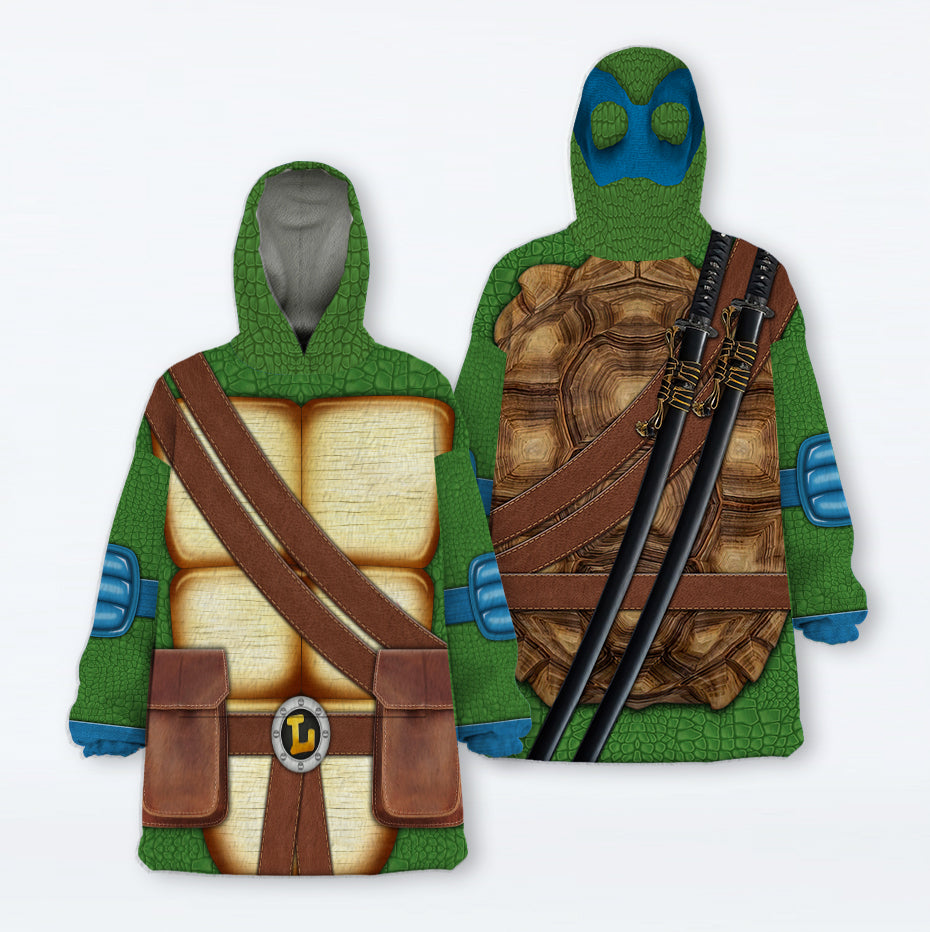 Leonardo Ninja Turtles Cosplay & Costume Over Size Hoodie Fleece One Size