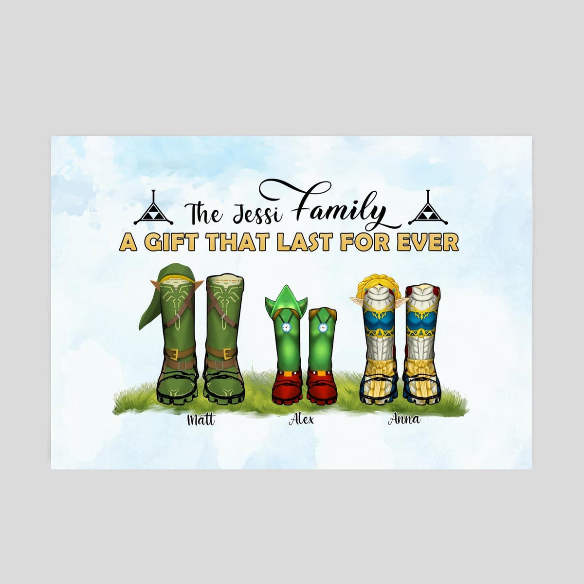 Customized Canvas Poster Wall Art Boots Family Trees