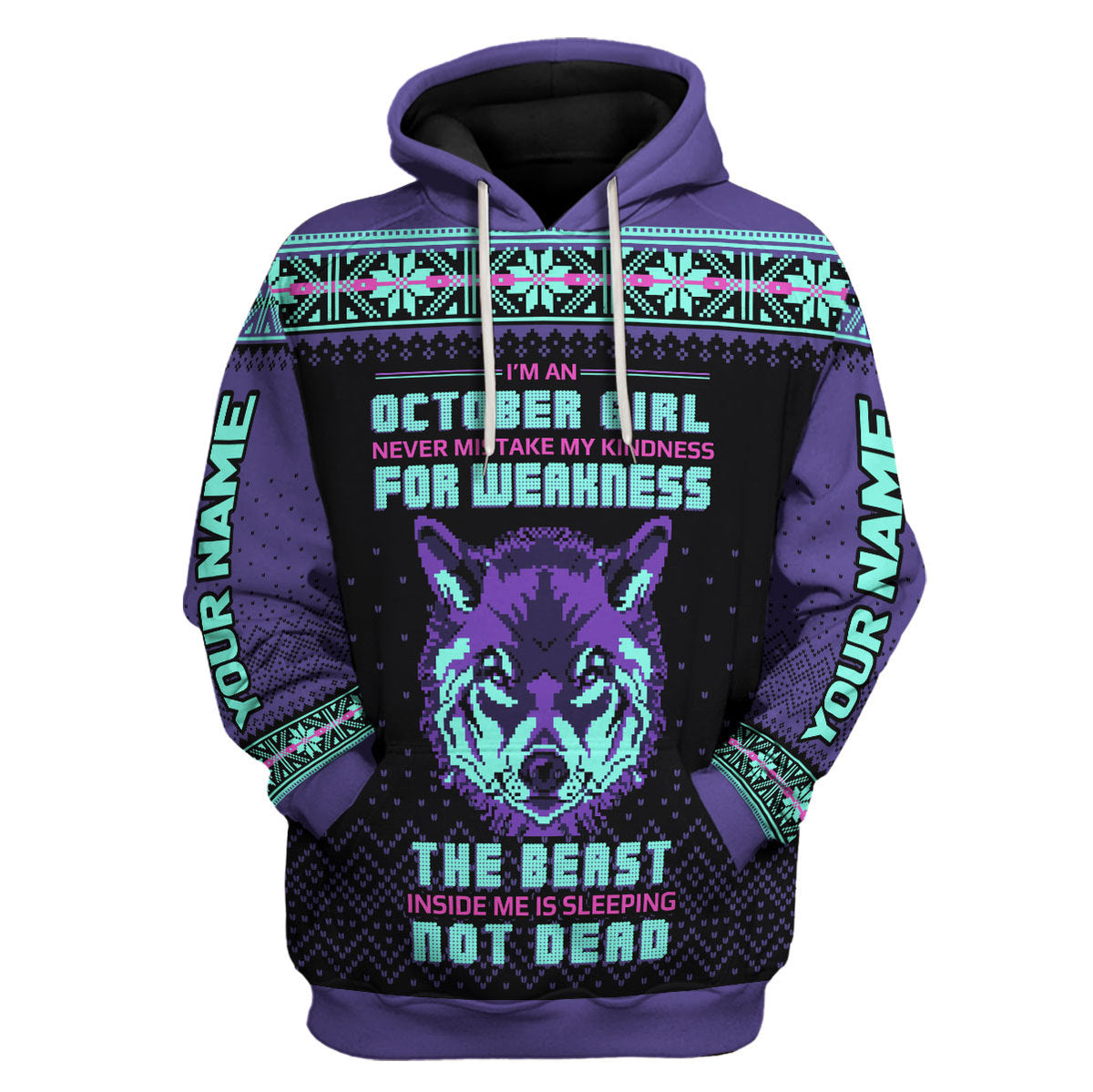 YMskins Personalized Hoodie October Girl All Over Printed