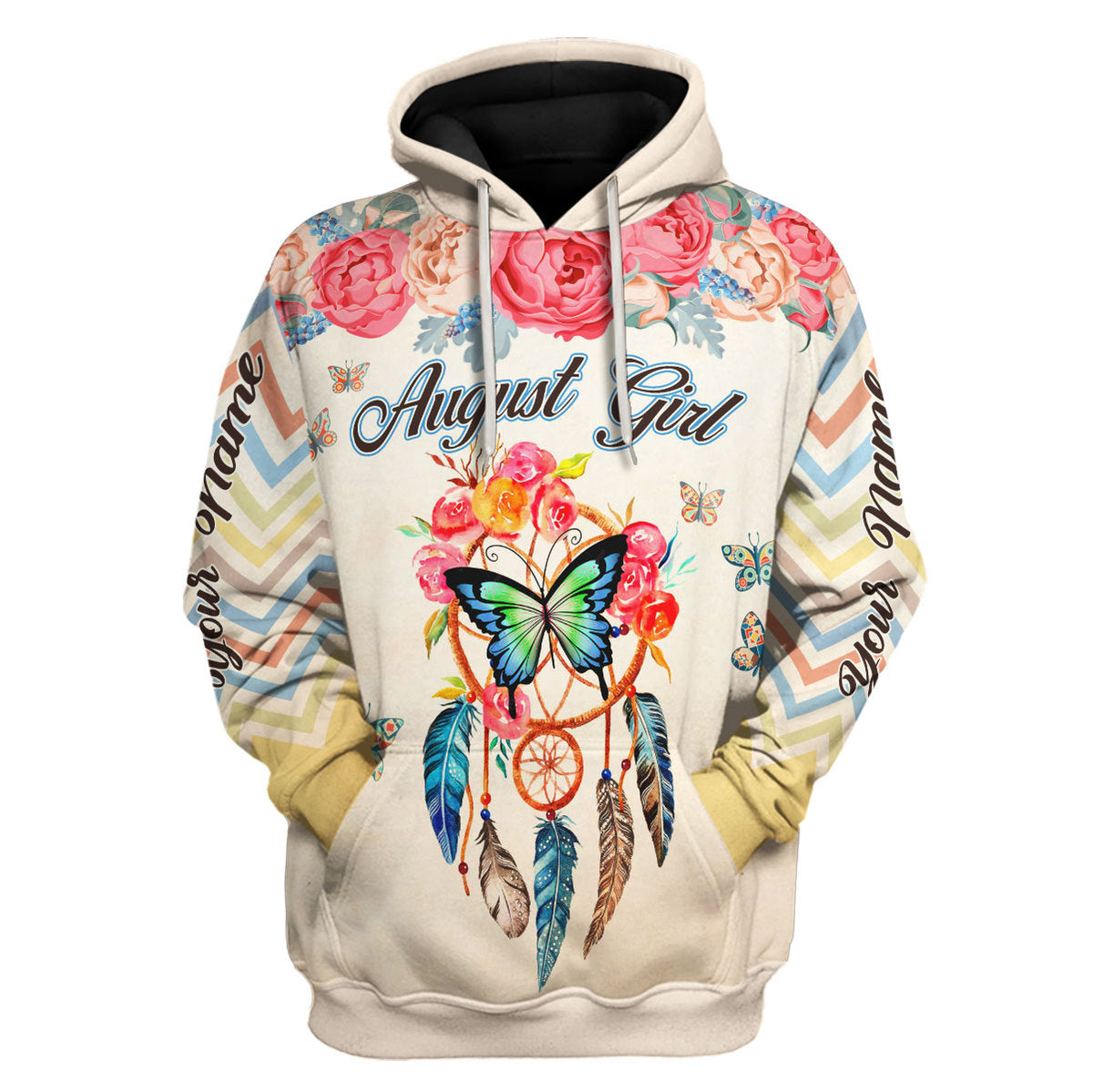 YMskins Personalized Hoodie August Girl All Over Printed
