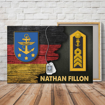 Personalize Name and Ranks- Navy Command Coat Of Arms Of The German Navy Headquarters Canvas