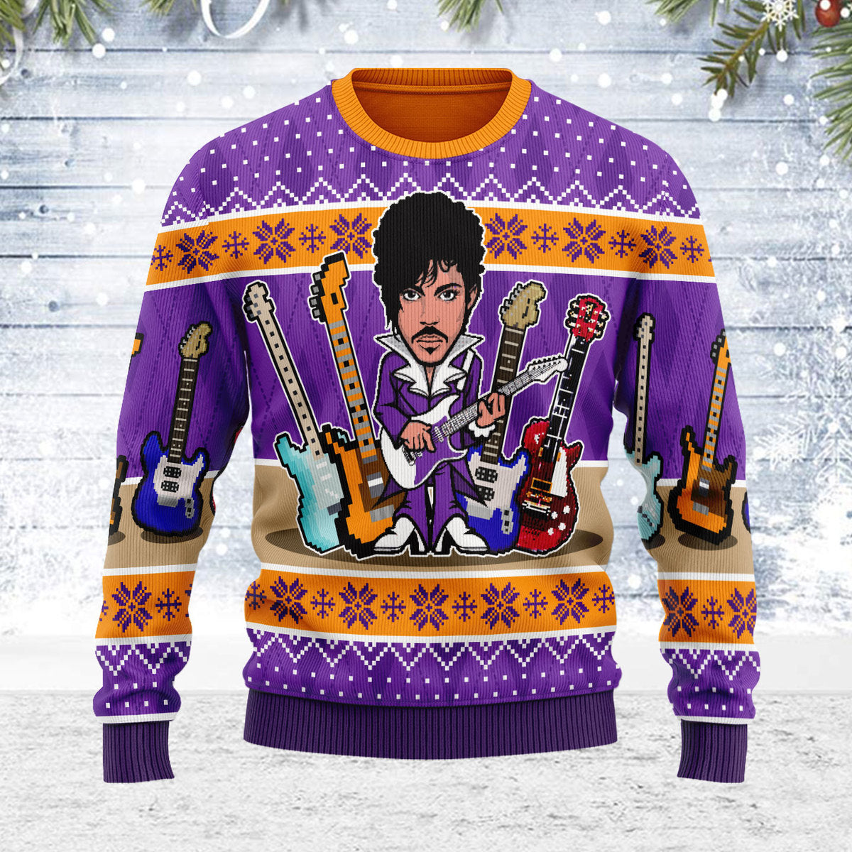 Prince Guitar Artwork Christmas Wool Sweater