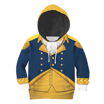 MakerHuman George Washington Costume Cosplay Hoodie Sweatshirt T-Shirt Zip Hoodie & Sweatpants for Kids