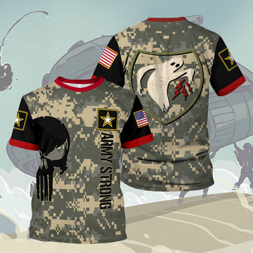 YMskins T-shirt US Army Jobs With Benefits Near Me Vintage Ghost Army WW2 Allied Unit 3D Apparel