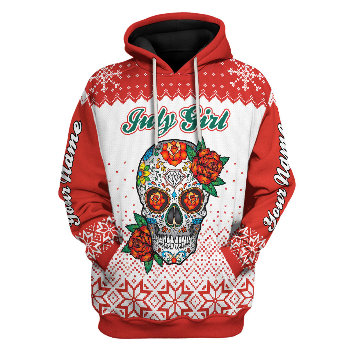 YMskins Personalized Hoodie July Girl All Over Printed