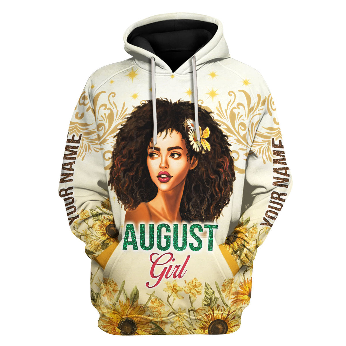 YMskins Personalized Hoodie August Girl All Over Printed