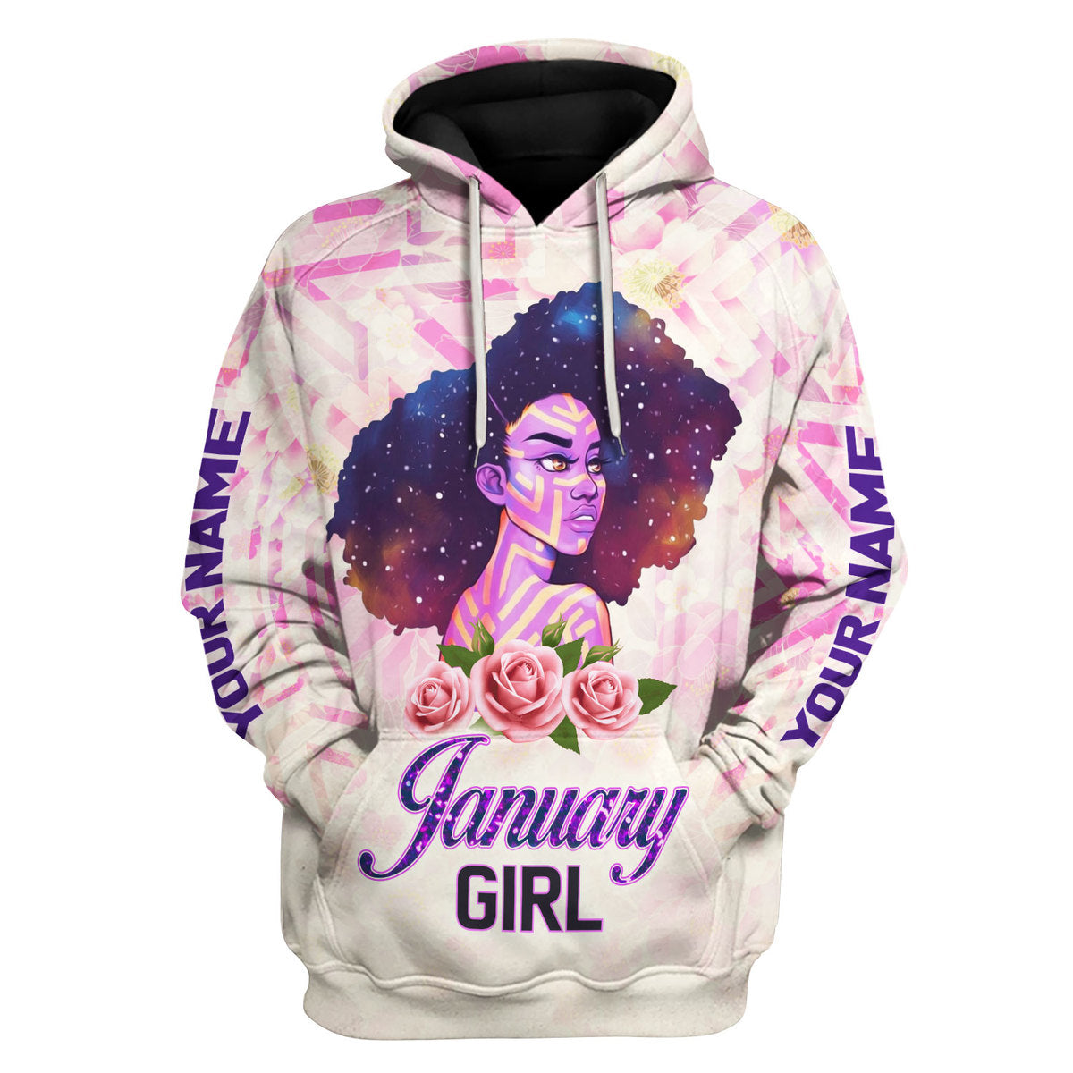 YMskins Personalized Hoodie January Girl All Over Printed