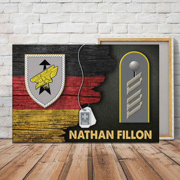 YMskins Rapid Forces Division - German Army Heer Half Flag With Military Ranks/Insignia Canvas