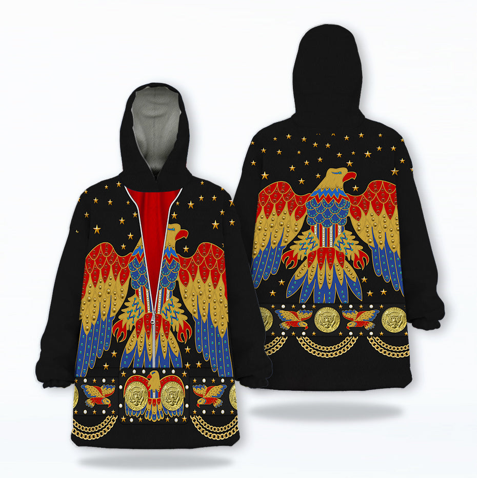 MakerHuman Elvis EAGLE Black Cosplay & Costume Over Size Hoodie Fleece One Size