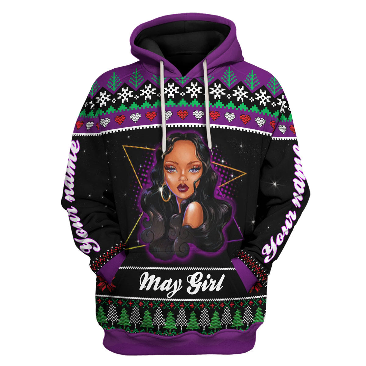 YMskins Personalized Hoodie May Girl All Over Printed