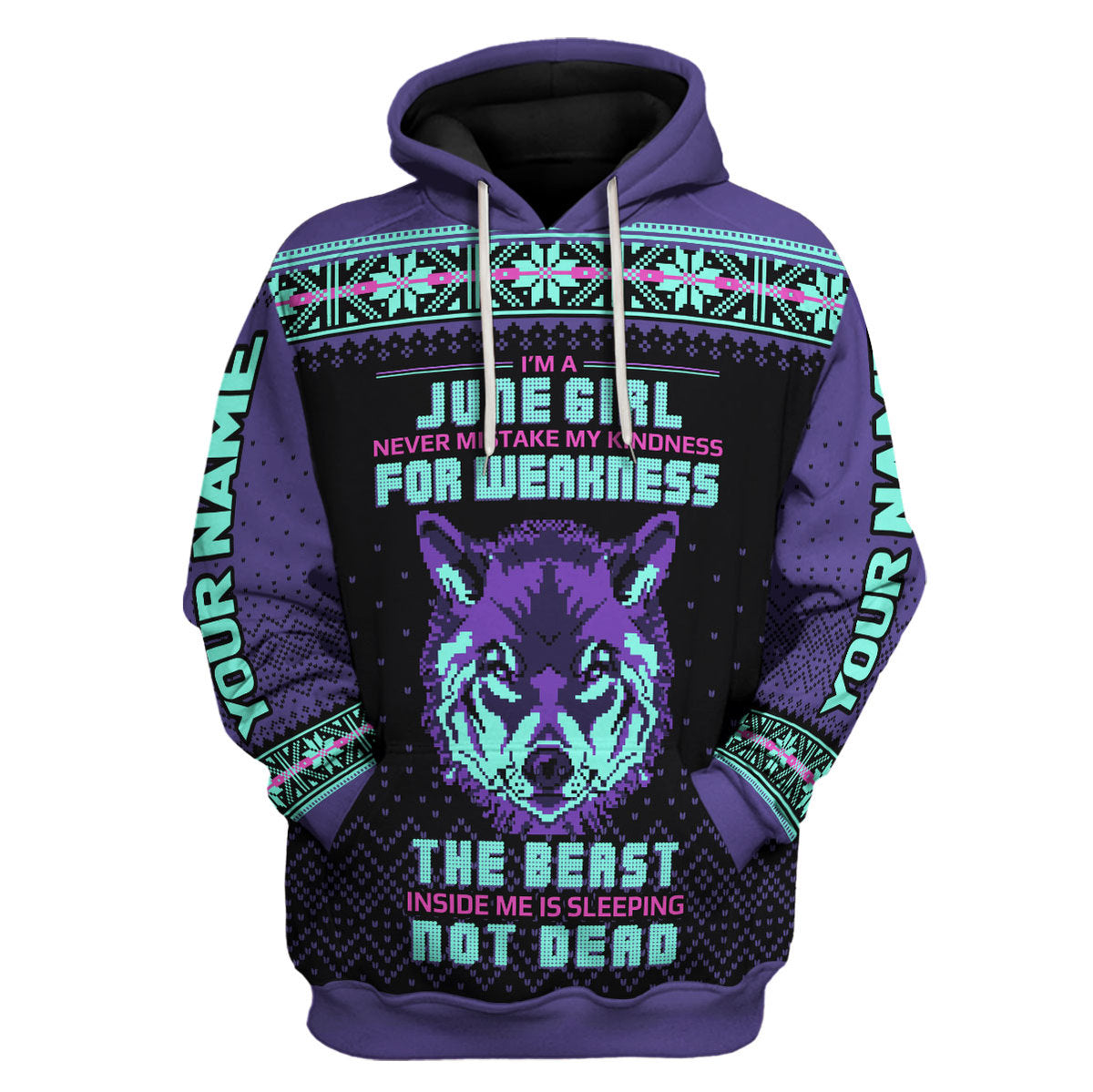 YMskins Personalized Hoodie June Girl All Over Printed