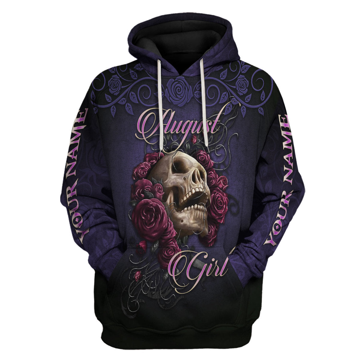 YMskins Personalized Hoodie I'm An August Girl All Over Printed