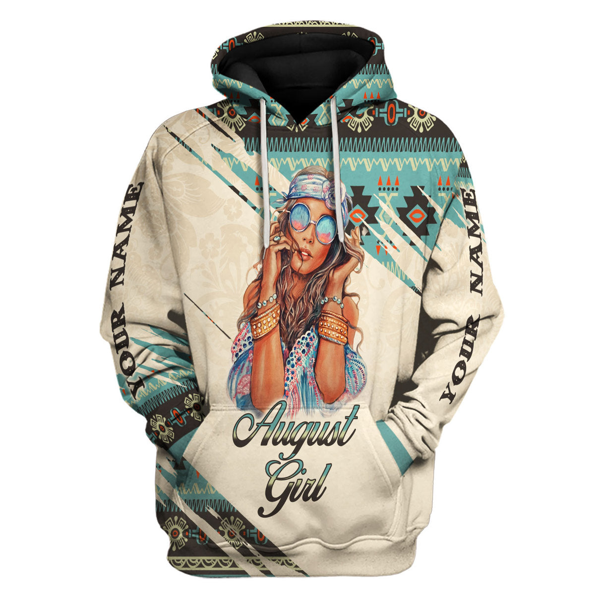 YMskins Personalized Hoodie August Girl All Over Printed