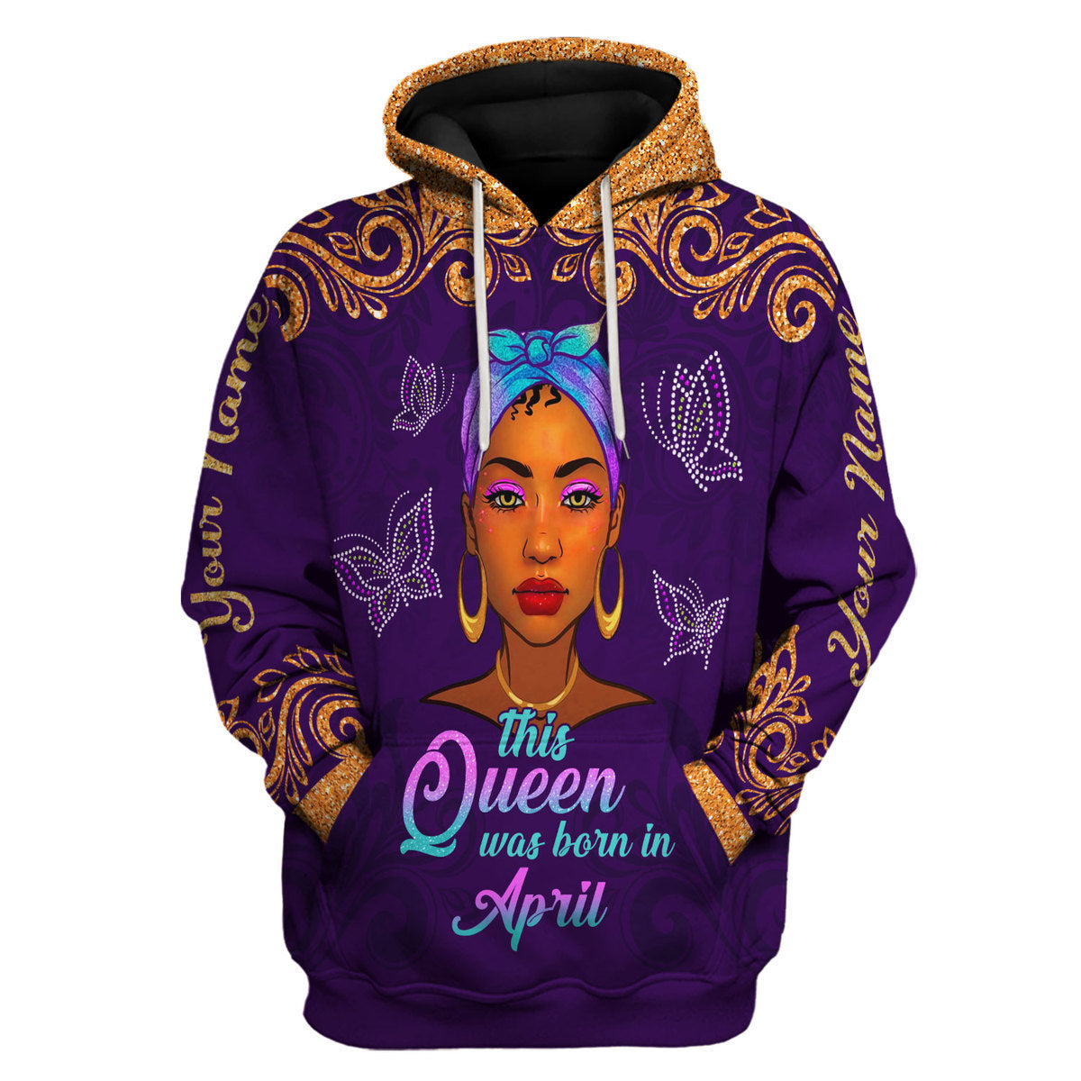 YMskins Personalized Hoodie April Queen All Over Printed