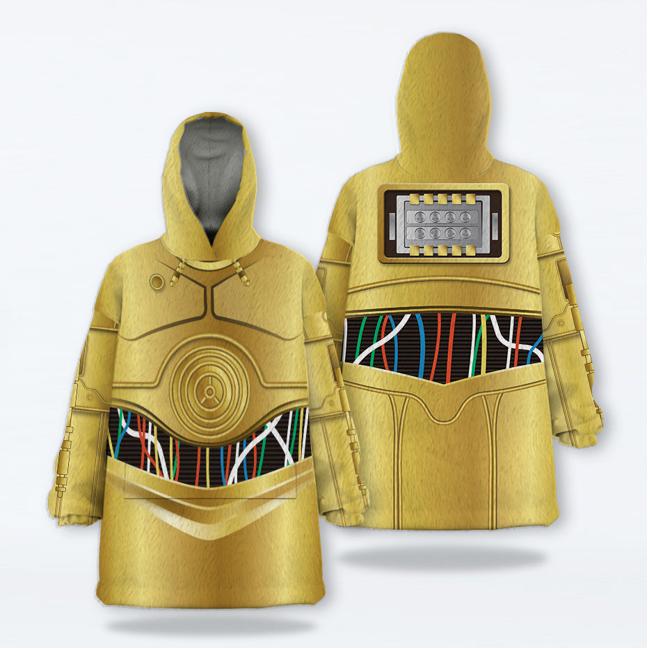MakerHuman C-3PO Cosplay & Costume Over Size Hoodie Fleece One Size