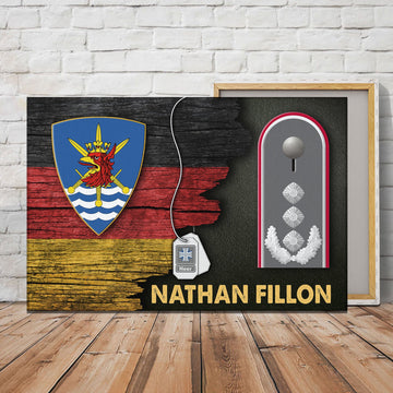 YMskins Multinational Corps North East Heer German Half Flag With Military Ranks/Insignia Canvas