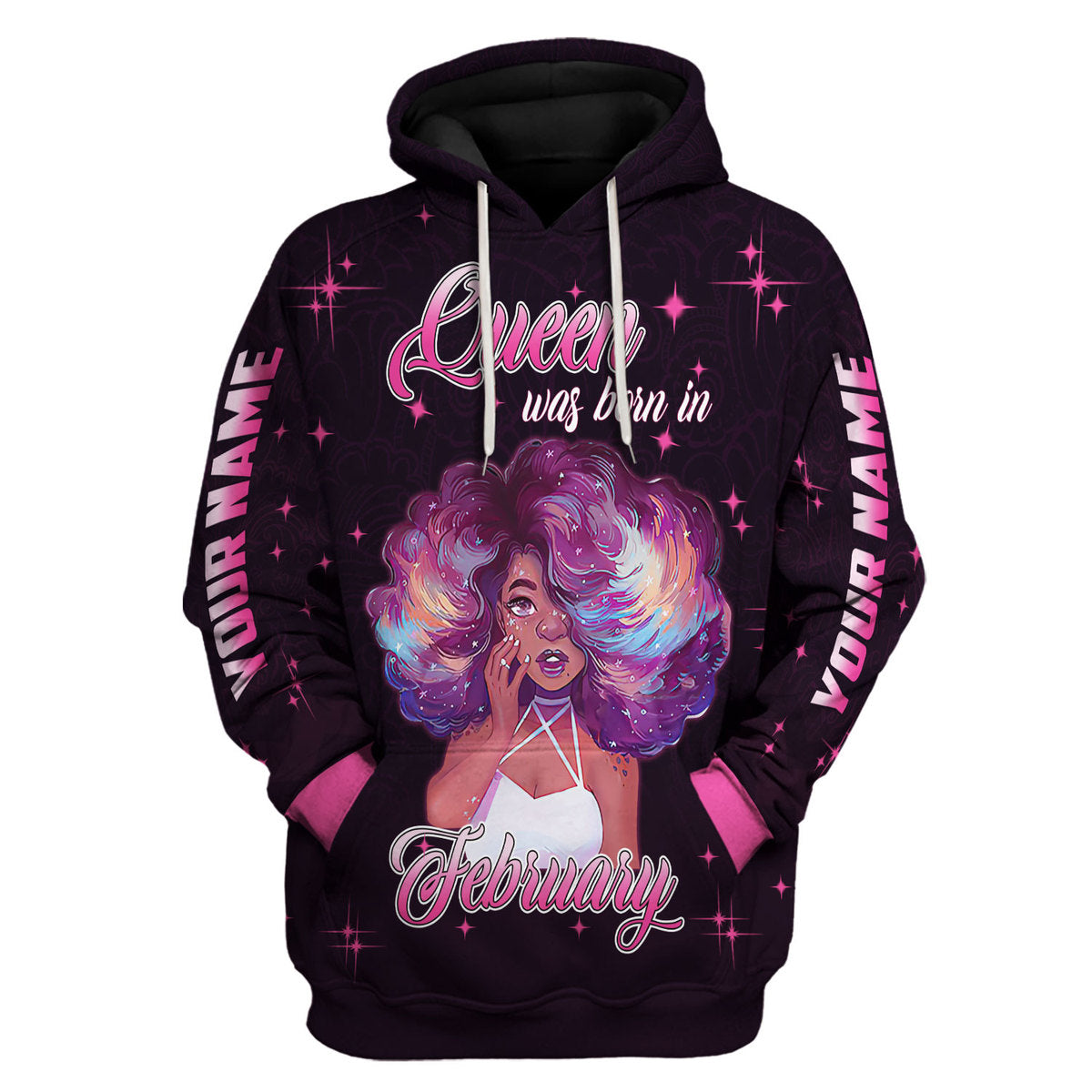 YMskins Personalized Tops February Girl She's Beautiful Bold All Over Printed