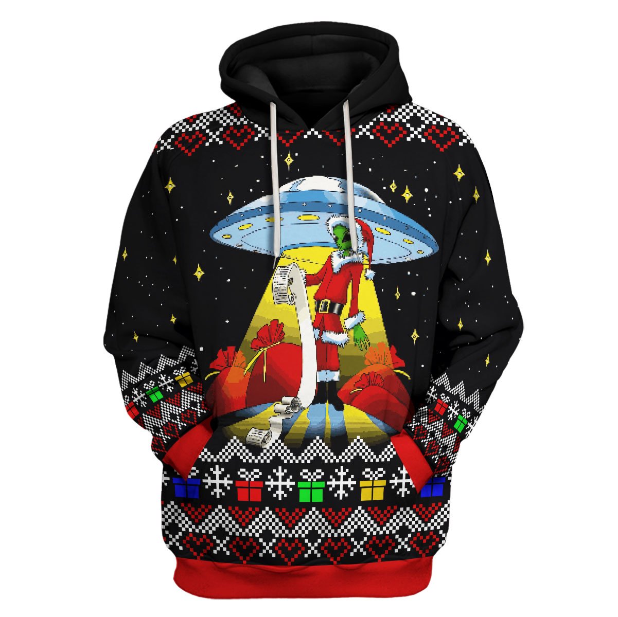YMskins Unisex Hoodie Funny Alien UFO 3D Apparel