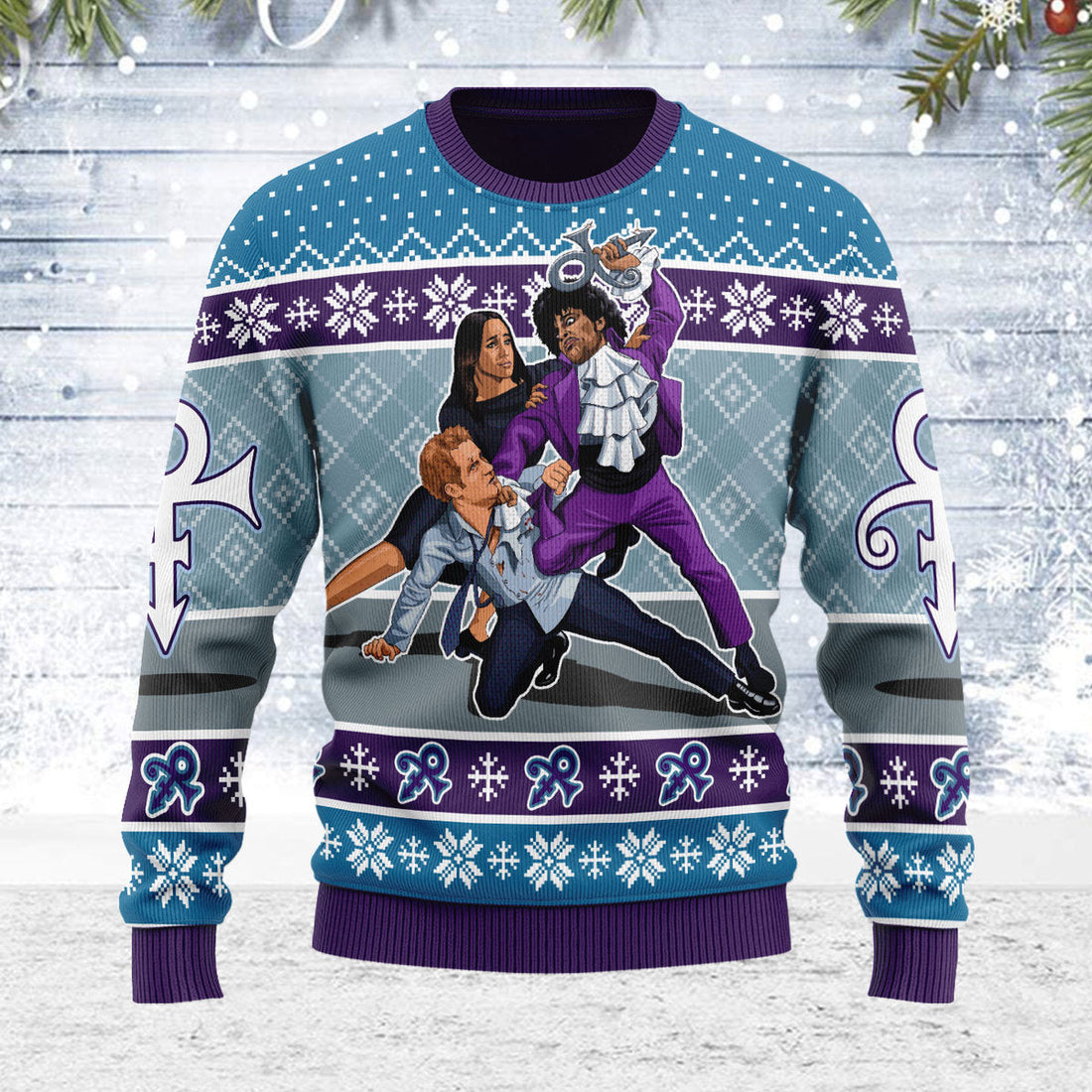 Prince Having a Fight with Prince Harry Meme Christmas Wool Sweater