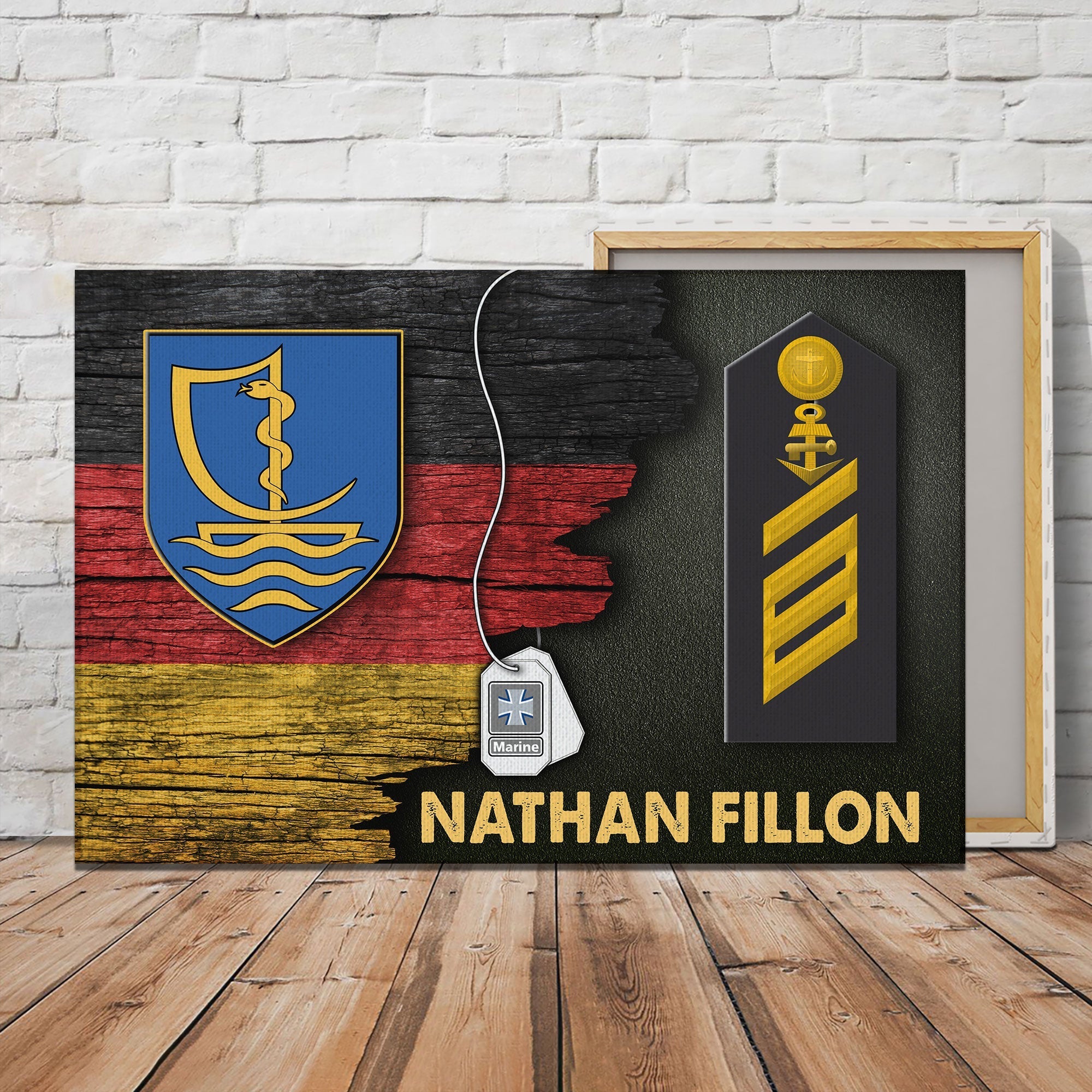 Personalized Name and Ranks - Schifffahrtmedizinisches Institut der Marine-German Navy -Digital File Canvas