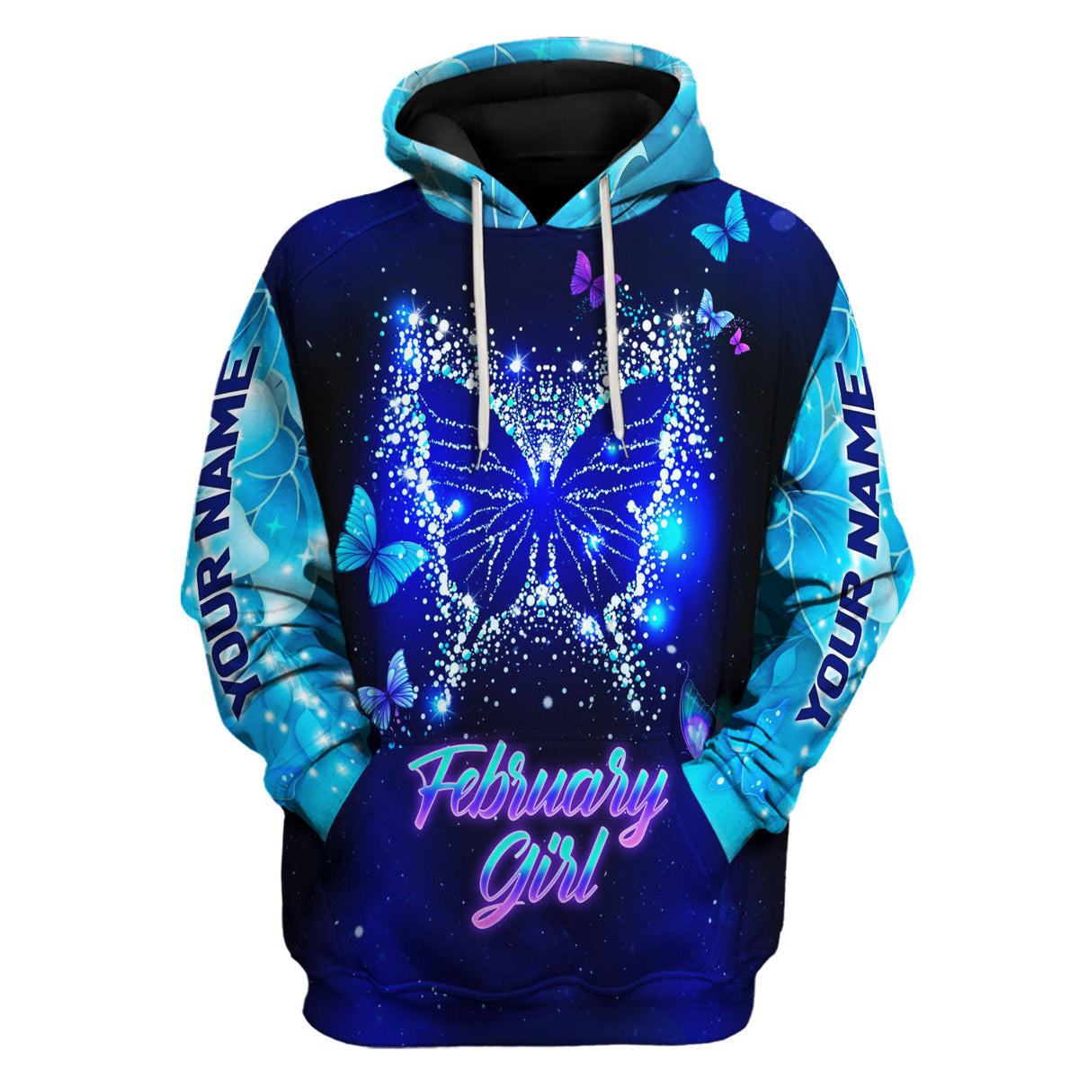 YMskins Personalized Hoodie February Girl All Over Printed